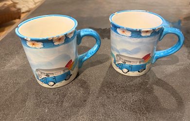 Unique Hawaiian VW Bus Coffee Mugs (2) X-LG