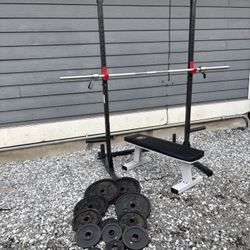 Squat Rack Weights Bar Weight Bench