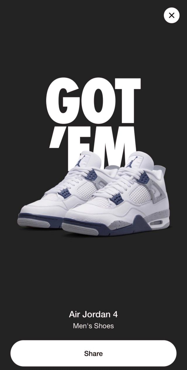 Jordan 4 Midnight Navy Size 13