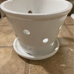 White Ceramic Orchid Planter Pot