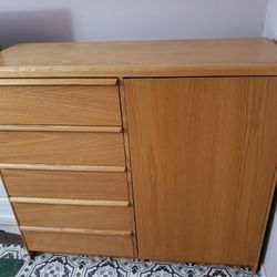 Vintage Modern Teak Wood Dresser Cabinet/Armoire