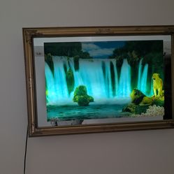 43" x 49" 3d light up, Sound, Lion, waterfall pictures $200