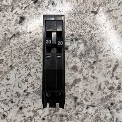 Square D Q0T2020 Tandem 2x 20 Amp Single Pole Mini Breaker