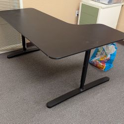 Black IKEA BEKANT L-Shaped Desk