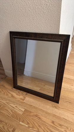Dark Brown Framed Wall Mirror