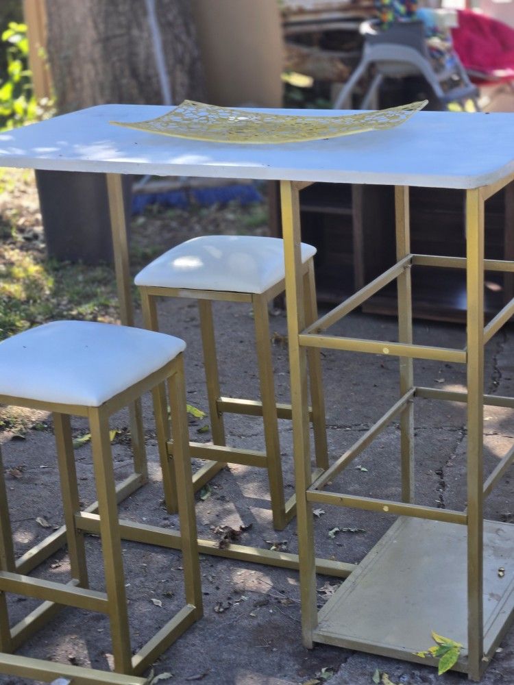 Table And Two Chairs (W/glass, Not Posted)