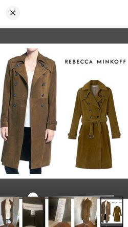 Rebecca Minkoff ‘Amis’ Double-Breasted Suede Trench Coat (XXS)