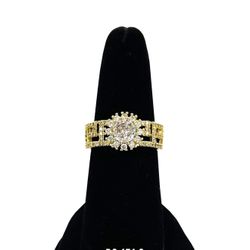 Circonia Gold Plated Ring Size 10