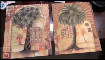 2 New Palm Tree Portraits $30 each