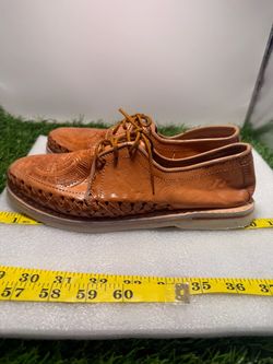 Tan Leather Huarache Lace-Up Shoes size 5 Mexico
