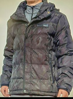 Men's Camo(black/dark Green) Jacket Medium Warm Insulated  Size L  New