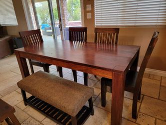 Wood Dining table and chairs