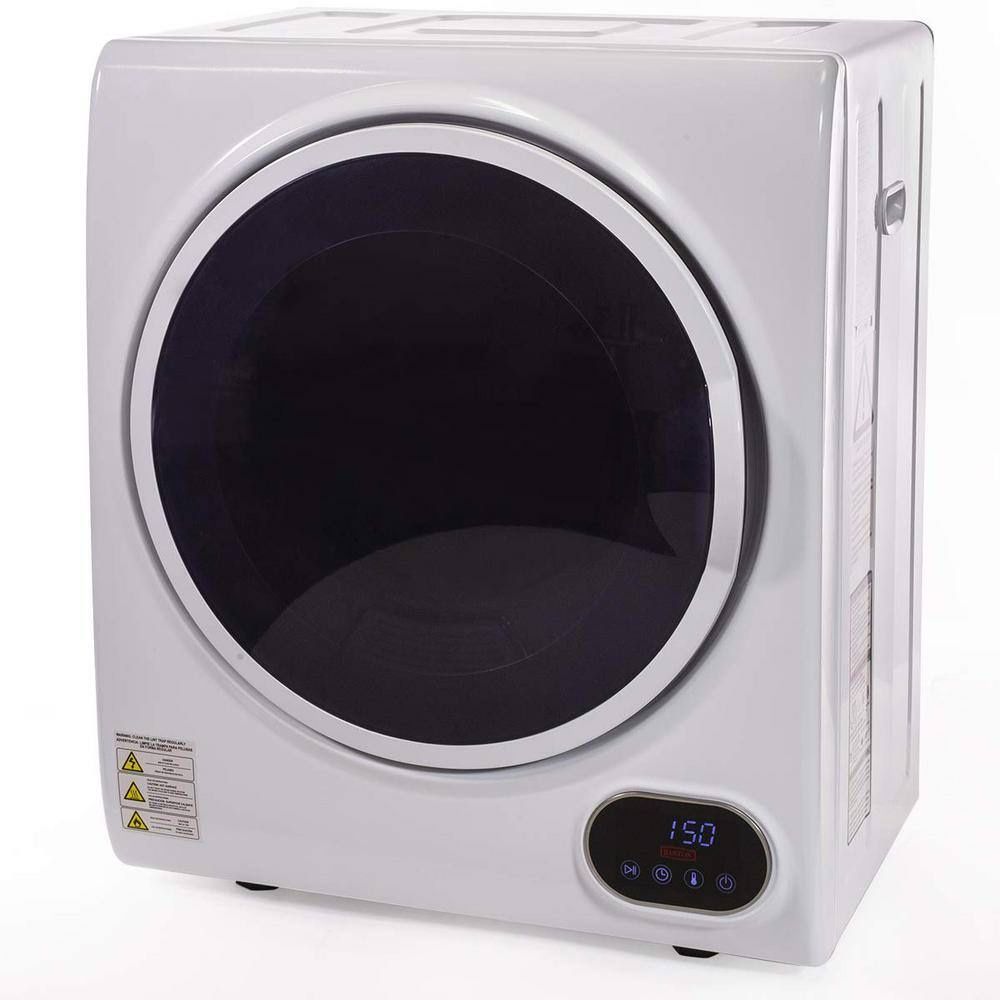 110V 1.85 cu. ft. Electric Portable Stainless Steel Automatic Laundry Tumble Dryer Machine 3 Drying Modes Timer RV Trailer