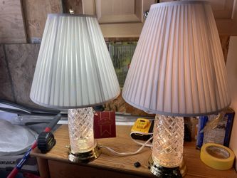 2 Vintage Lead Crystal Lamps 1 new