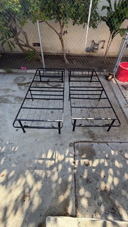 Twin Metal Platform Bed Frames – Set of 2