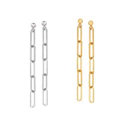 Designer Paper Clip Chain Link Drop Earrings