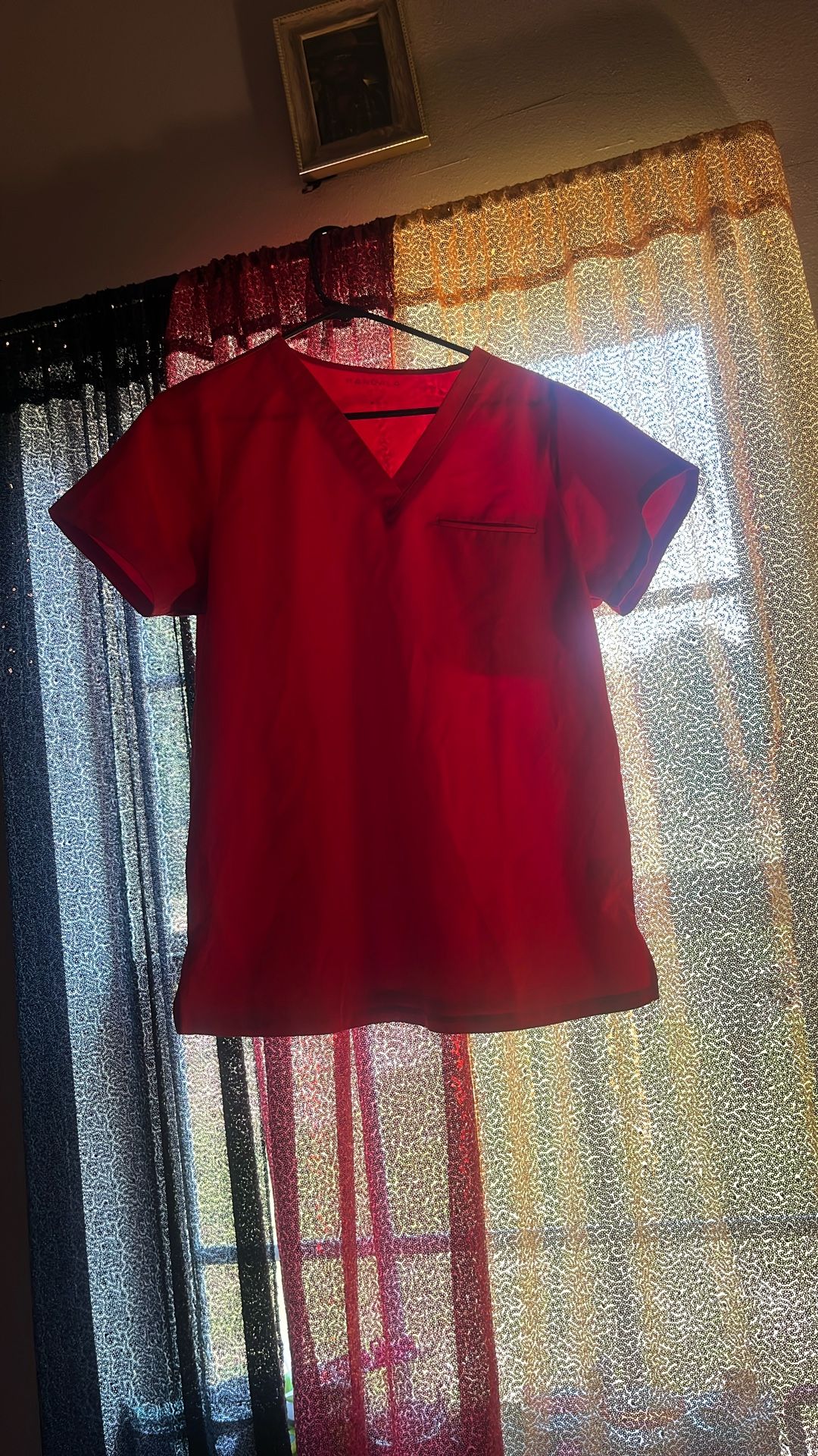 Red Scrub Top