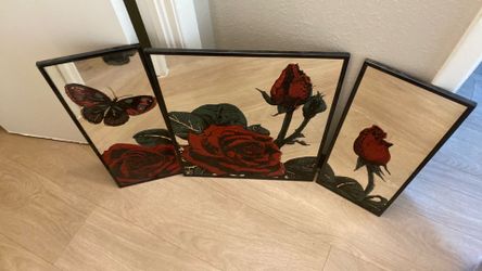 Set of 3 rose 🌹 mirrors.
