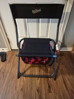 Portable, foldable chair with cooler