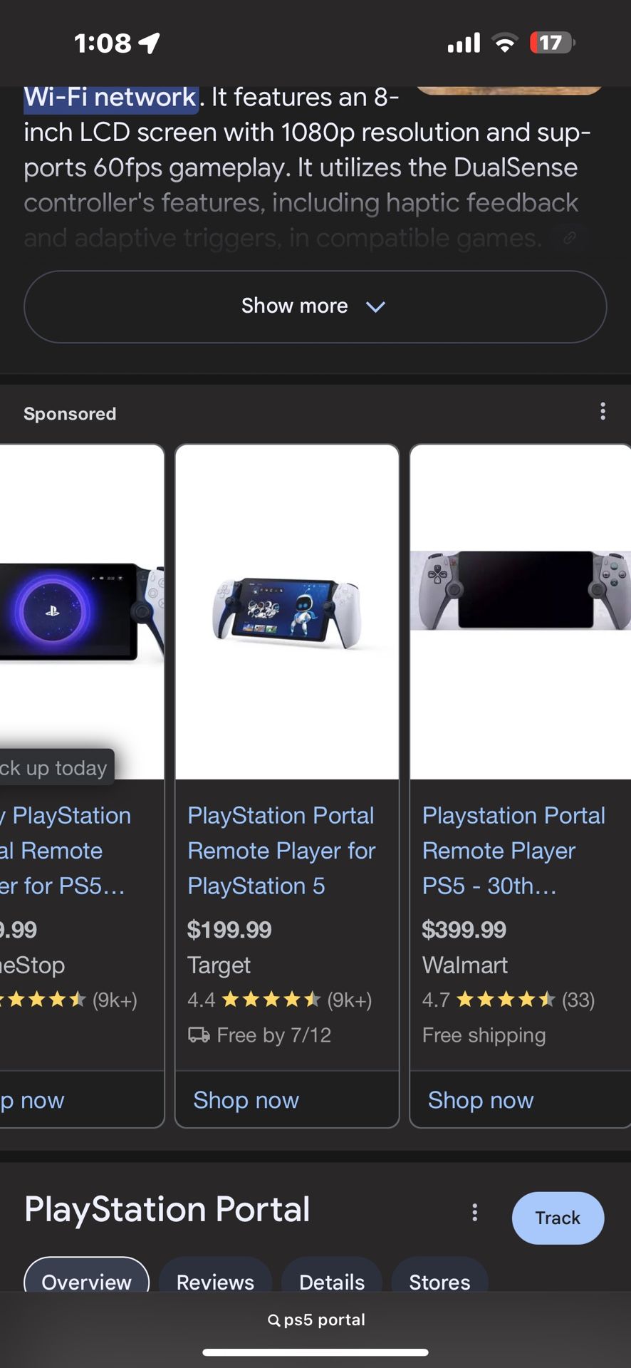 NEW ( only used once ) playstation portal.