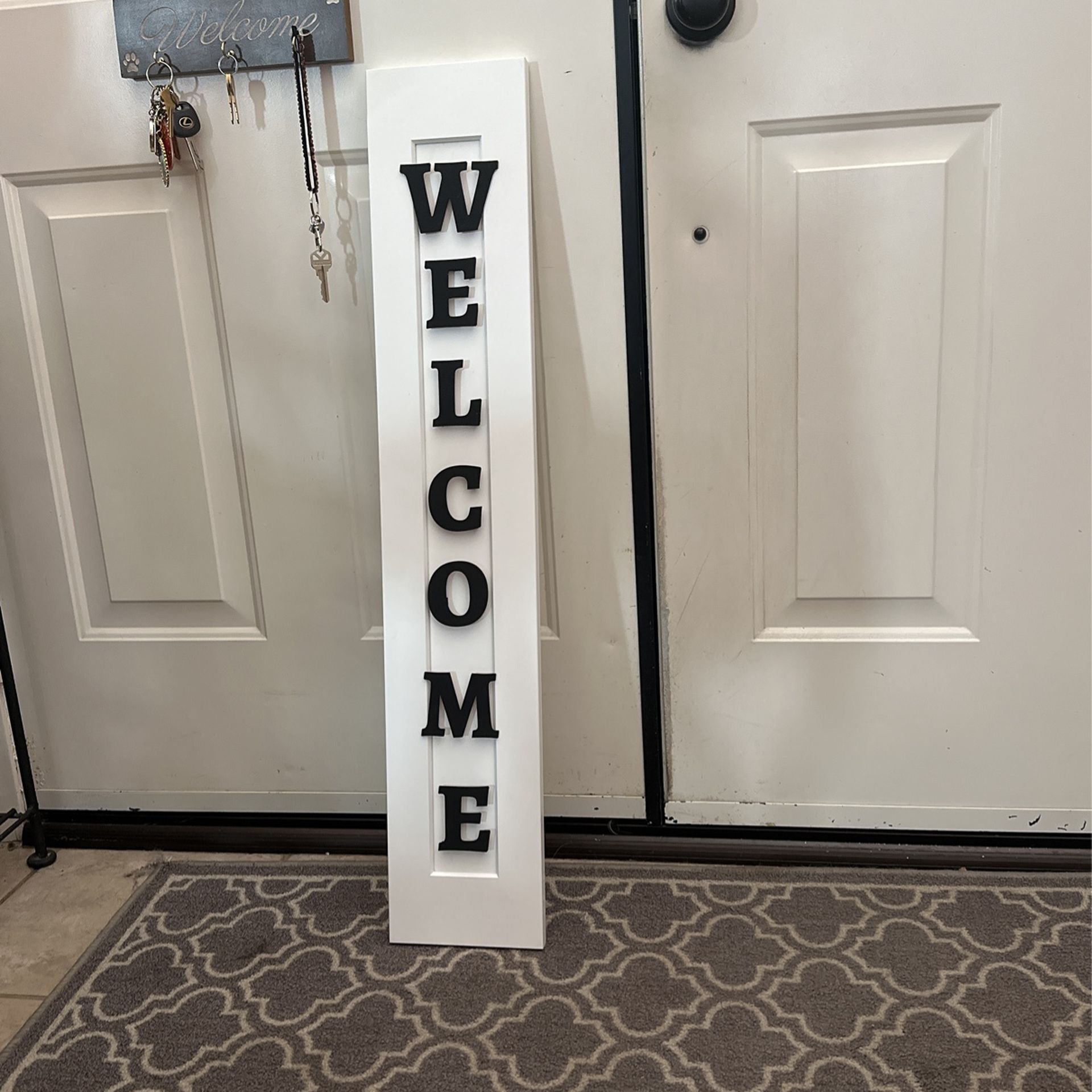 Welcome Sign , Laser Cut Letters With Interchangeable Design