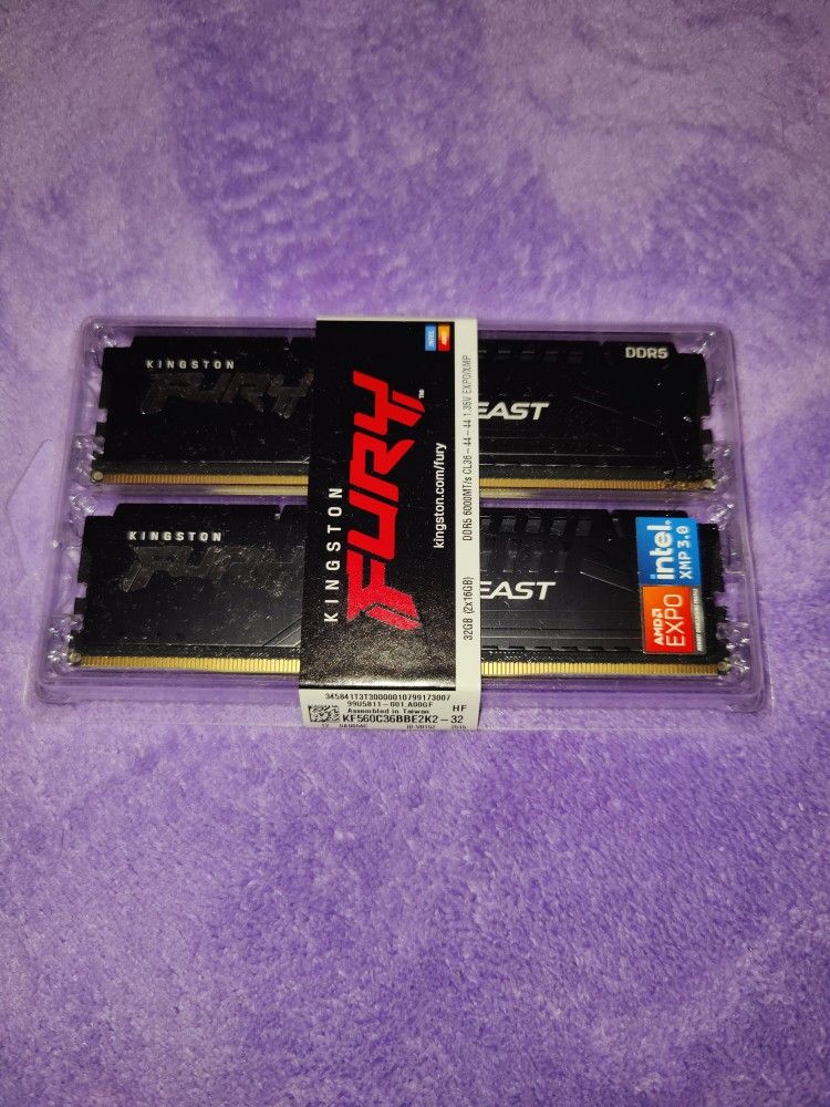 Kingston 32 Gb (16x2) Ddr5 Ram 6000 CL36
