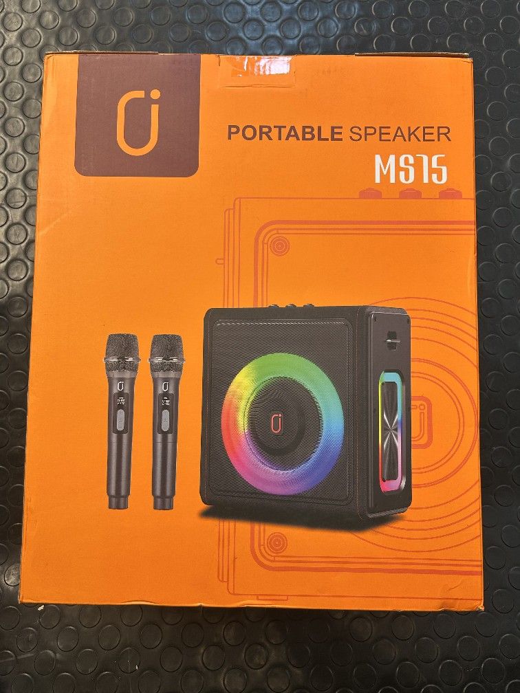 Karaoke Machine, Portable Bluetooth 5.3 Speaker with 2 Wireless Microphones for Adults, PA System with Pitch Correction & Echo Adjustment, Supports TW