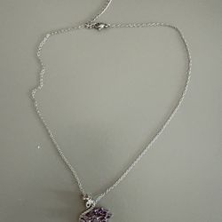 Women’s purple and silver swan shaped Necklace
