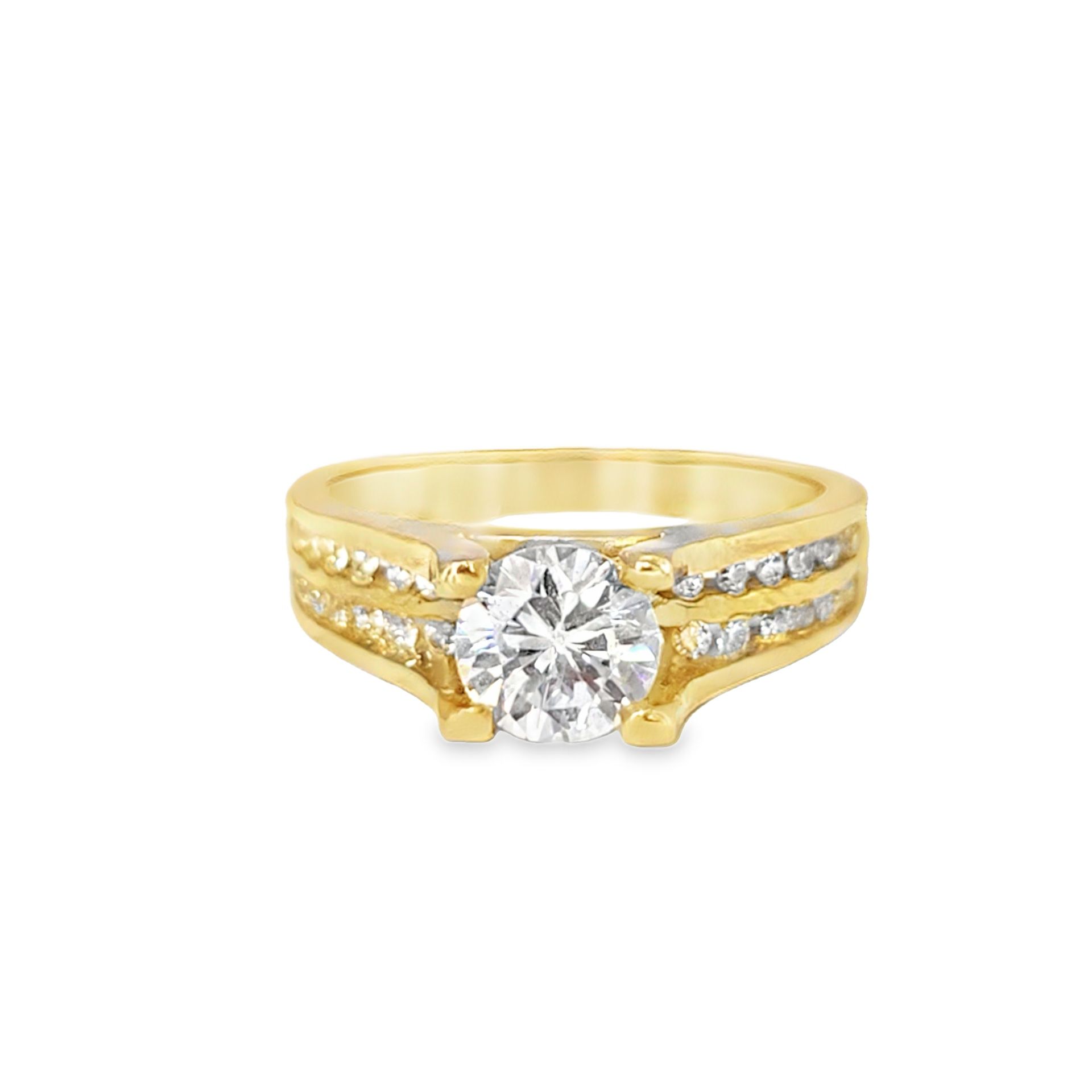 10k Yellow Gold Round Cut Ring