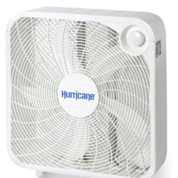 Hurricane Classic Floor Mount Box Fan w/ 3 Quiet Speeds, White, 20" - Corded Portable Electric Air Cooling Unit w/ Powerful 2400 CFM Airflow for Home,