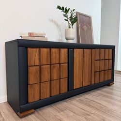 Gorgeous Restored Dresser / Credenza By Bassett  72”L x 19”W x 30.5”H