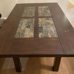 Dining Table with granite inlay $300 W42xL64xH30