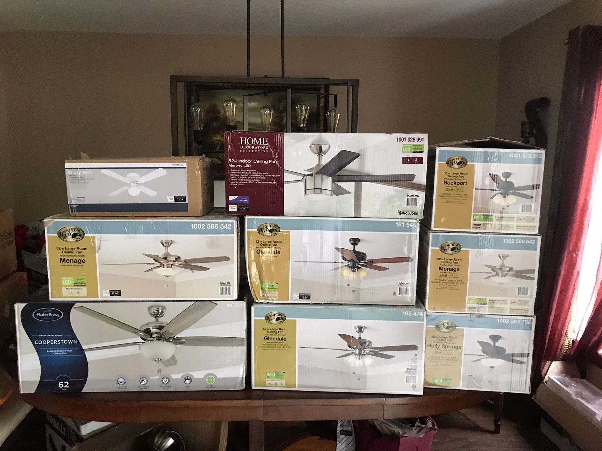 Variety of NEW Ceiling Fans •LED • Remote • Energy Savers•