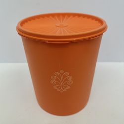 Vintage 1970’s Orange Tupperware Servalier Canister 