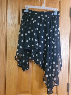 Wallflower Black Skirt With Polka Dots. Size Small