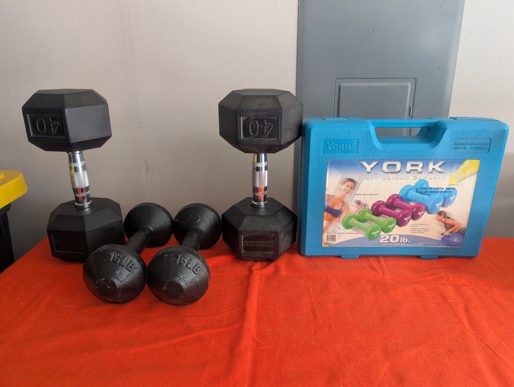 SYNERGEE 40lb Dumbbells York Dumbells