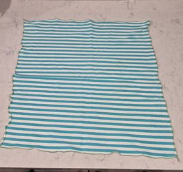 Blue and white striped cloth napkins, 8 count