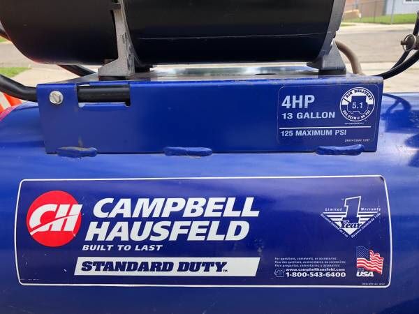 Air Compressor Campbell Hausfeld 13 Gallon, 4HP, 125 PSI