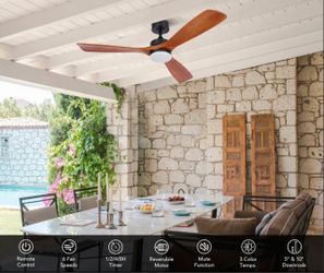 Wood Ceiling Fan w Light - 52" New