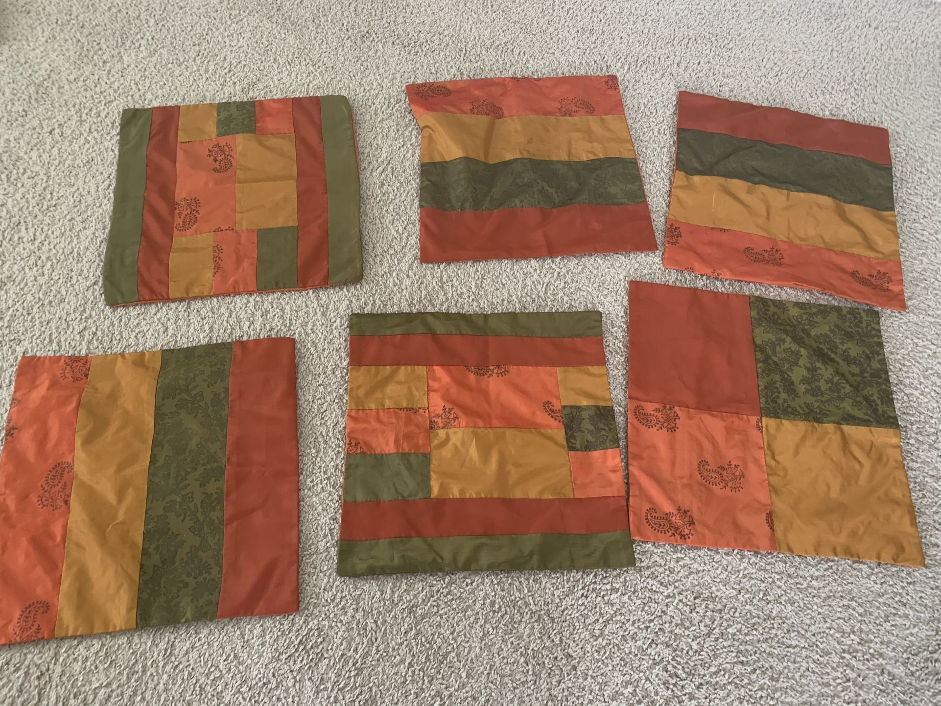 Set Of 6 Cushion Covers 16”x16”