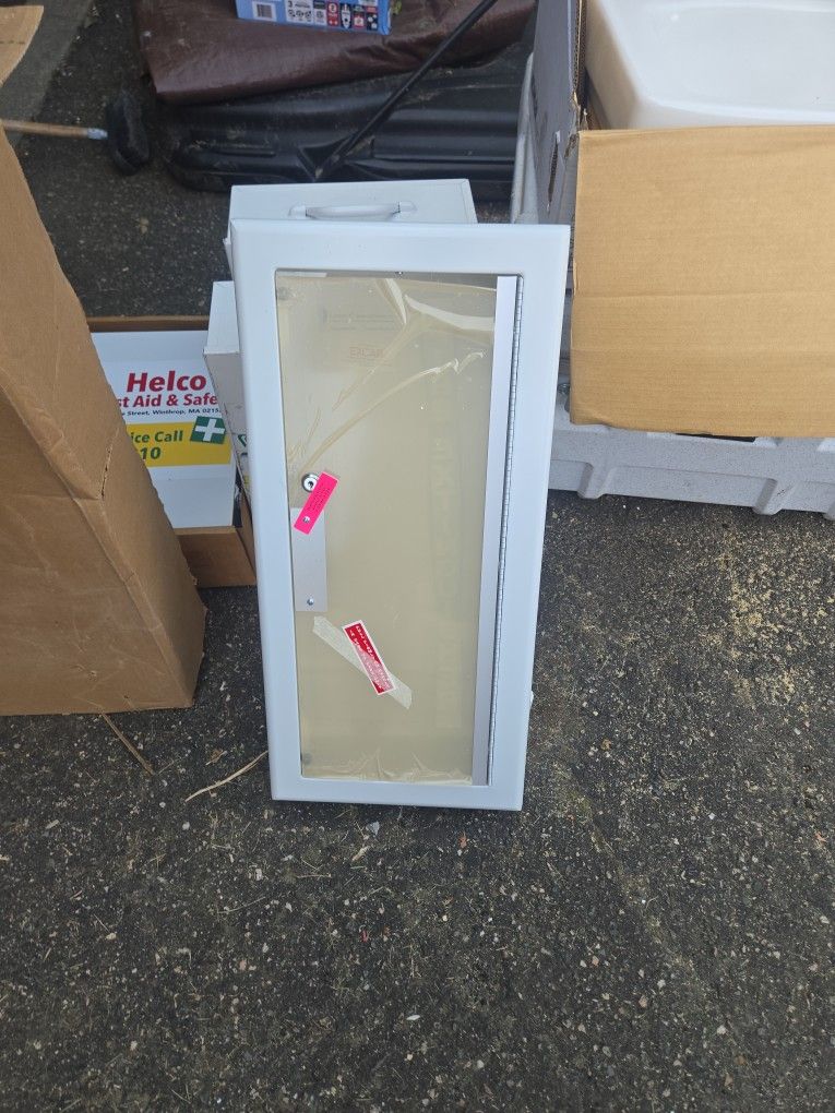 In Wall Install Fire Extinguisher Cabinet