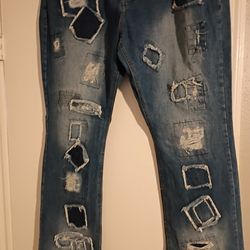 Boohoo Man  Patchwork Denim Jeans- Pickup Only-Price Firm