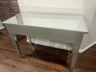 Mirrored Console Table / Vanity Desk – Silver Frame