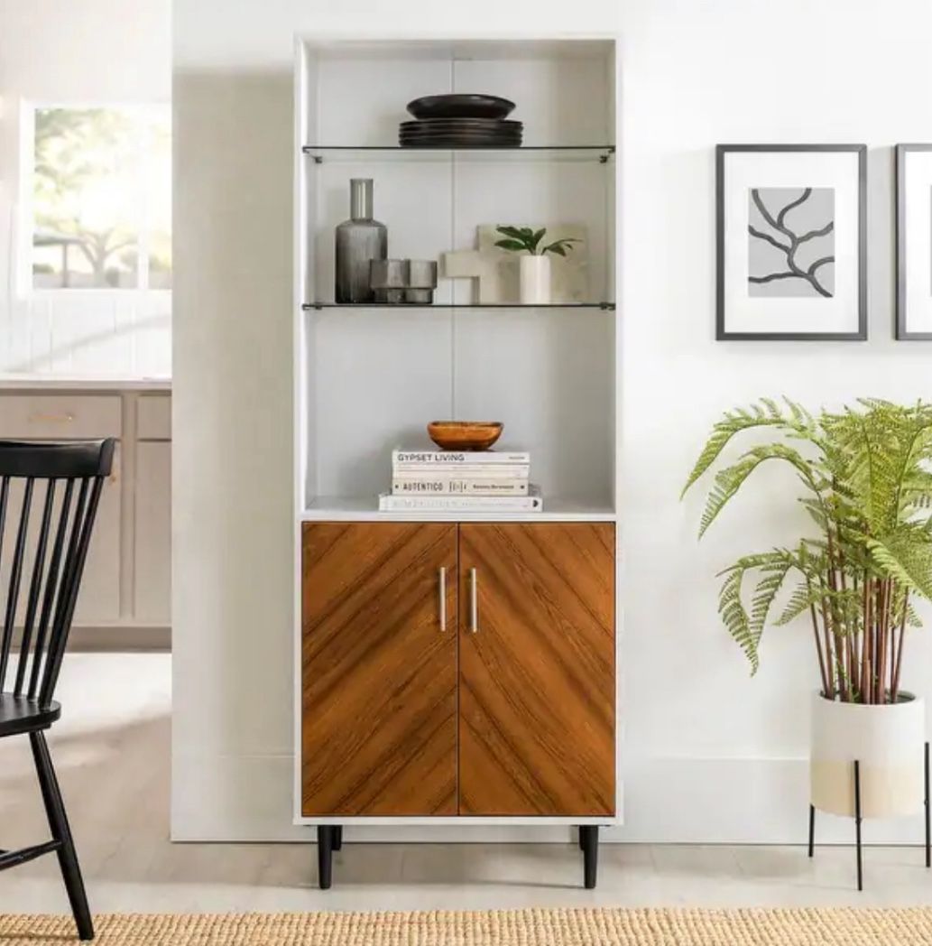 New 68" Modern Storage Display Cabinet Bookshelf Hutch