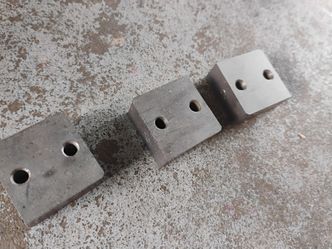 Steel Metal Blocks with Mounting Holes – Set of 3