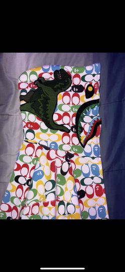 bape x coach shark hoodie multi color