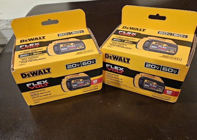 DEWALT
FLEXVOLT 20V/60V MAX Lithium-Ion 12.0Ah Battery
$200 (each battery price)
Firm on price wn