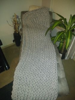 Brand new chunky knit blanket. Merino wool.