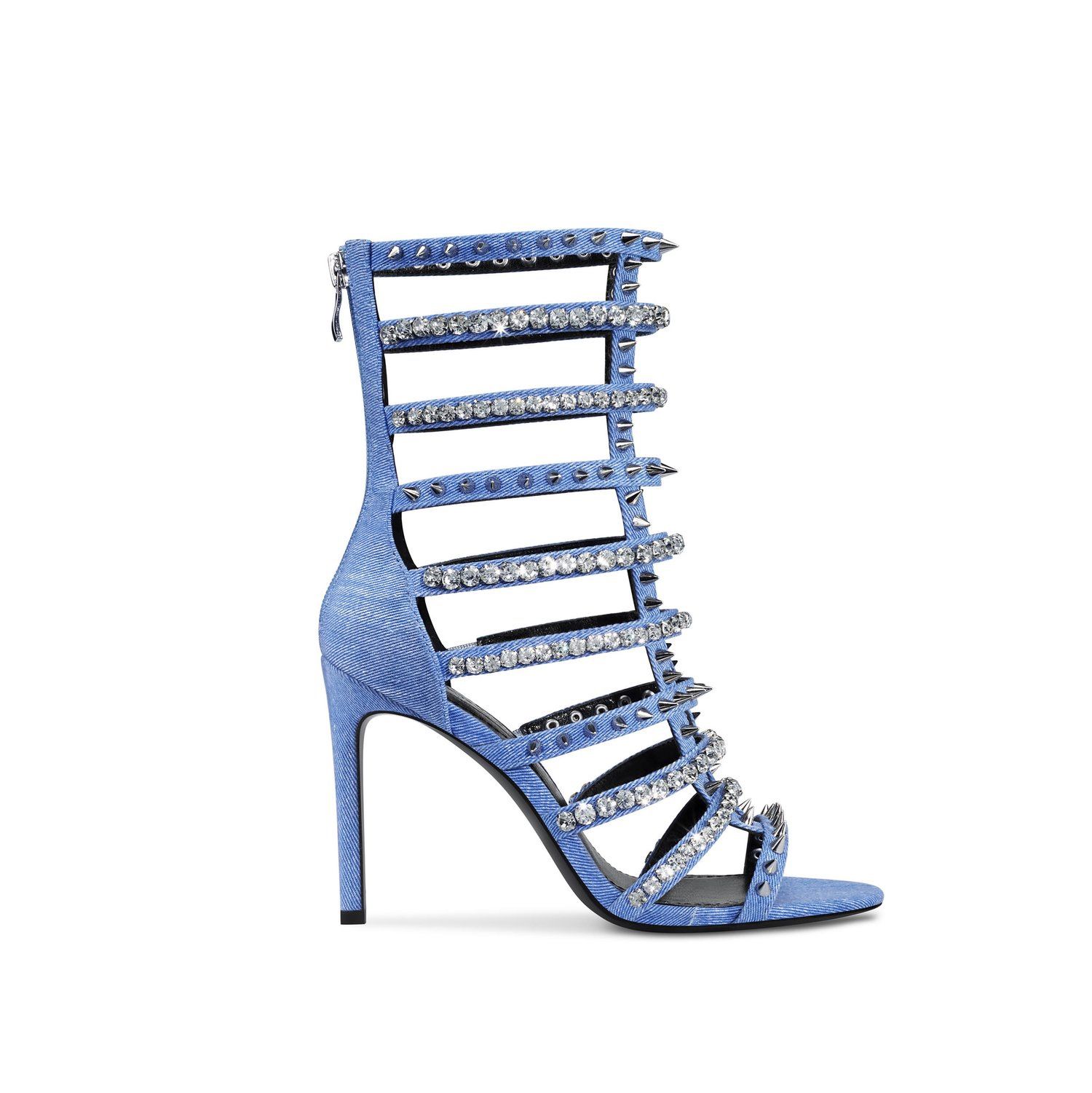 Denim Studded x Crystal Sandal