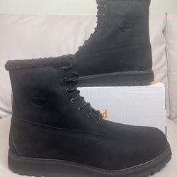 Timberland Richmond Ridge Black Nubuck Waterproof Fur Boots Men’s Size 11 NEW 